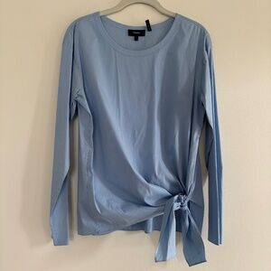 Theory Serah Stretch Cotton Tie Waist Shirt